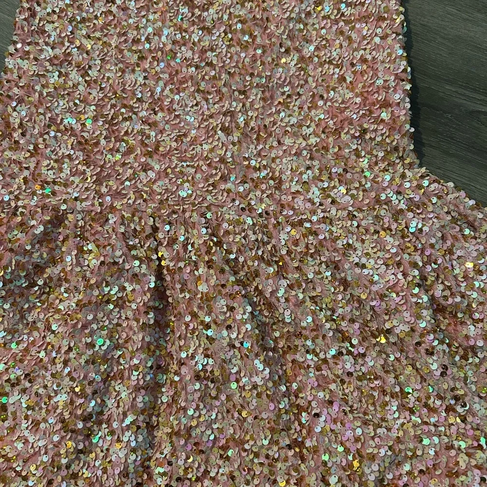 Lola Pink and Gold Sequin Kids Dress